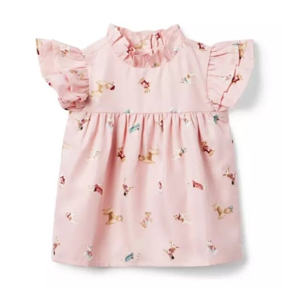 Janie and Jack Ruffle Dog Friends Top